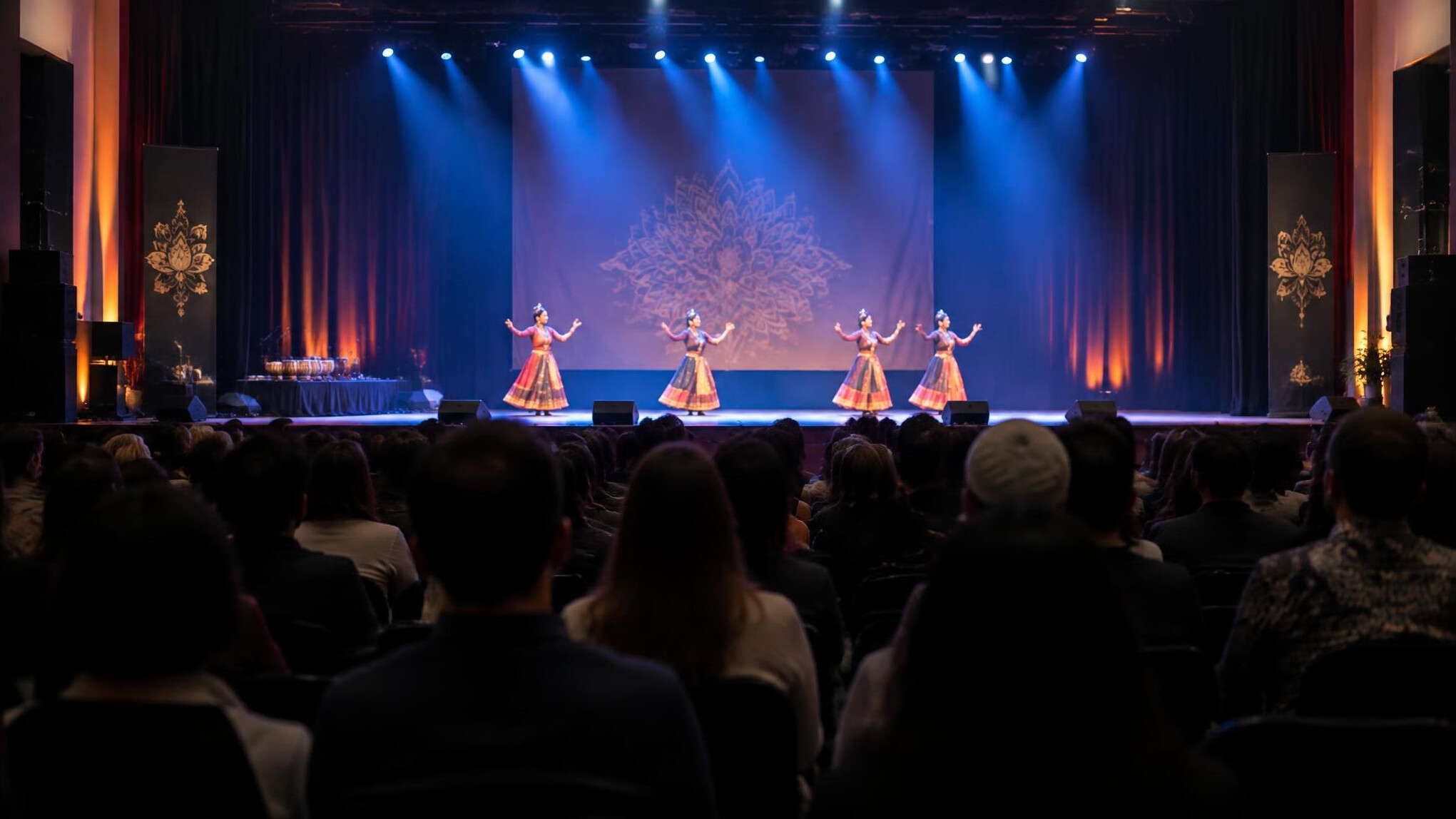 Conference stage with audience during an event