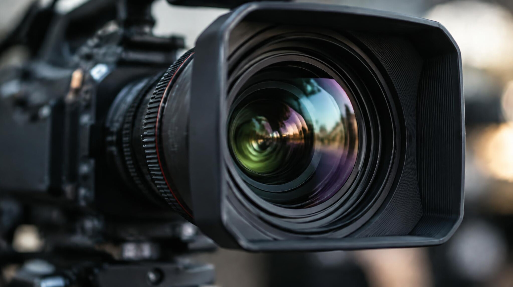 Camera lens close-up